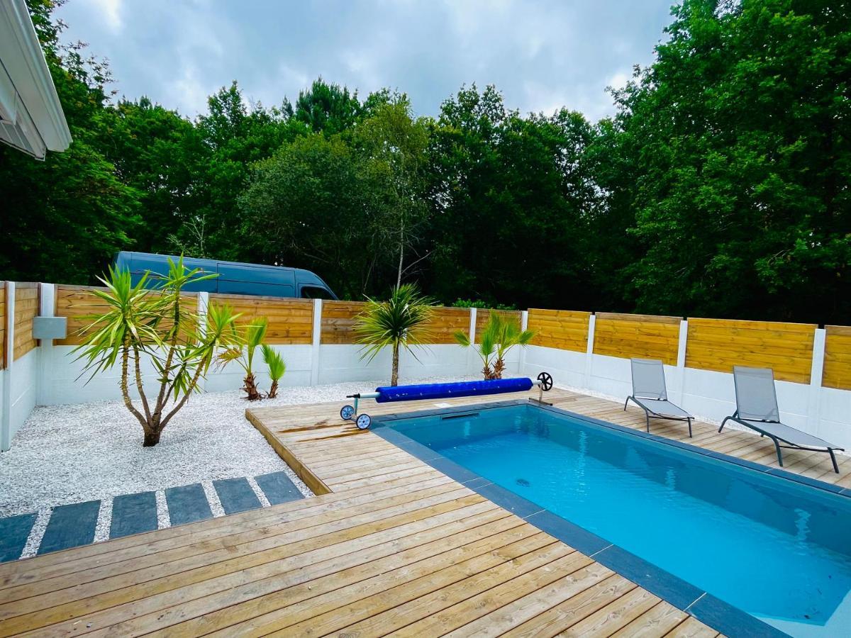 Maison A Biscarrosse Avec Piscine Et Jacuzzi Exterior foto
